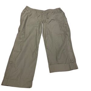 Woolrich Womens Green Roll Up Tab Cargo Utility Pants 12 Outdoor Gorpcore Hiking